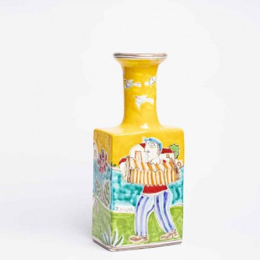 Bottiglia decorativa artigianale Musica e Danza ceramiche de simone DS BT509B Bottiglia decorativa artigianale Musica e Danza ceramiche de simone DS BT509B